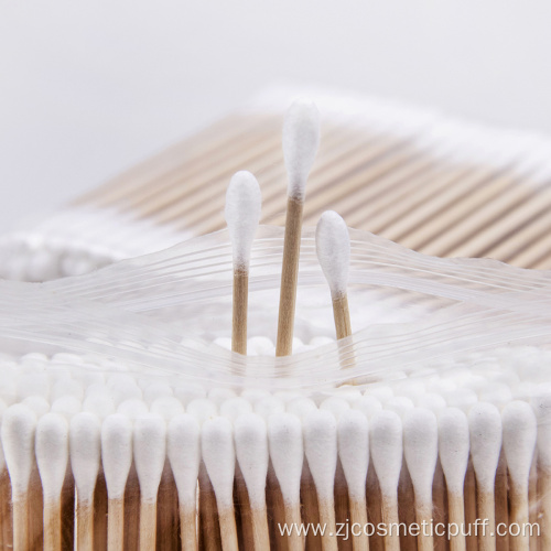 Wholesale packaging Natural double round heads cotton buds
